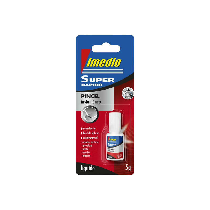 Imedio Super Rapido Bote de Pegamento Instantaneo con Pincel 5gr - Transparente - Multimaterial (6 unidades)