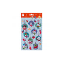 Apli Bolsa con 20 Pegatinas Navideñas Bola Muñeco de Nieve - Adhesivo Permanente - Diseños Surtidos - Ideal para Decorar Regalos y Tarjetas