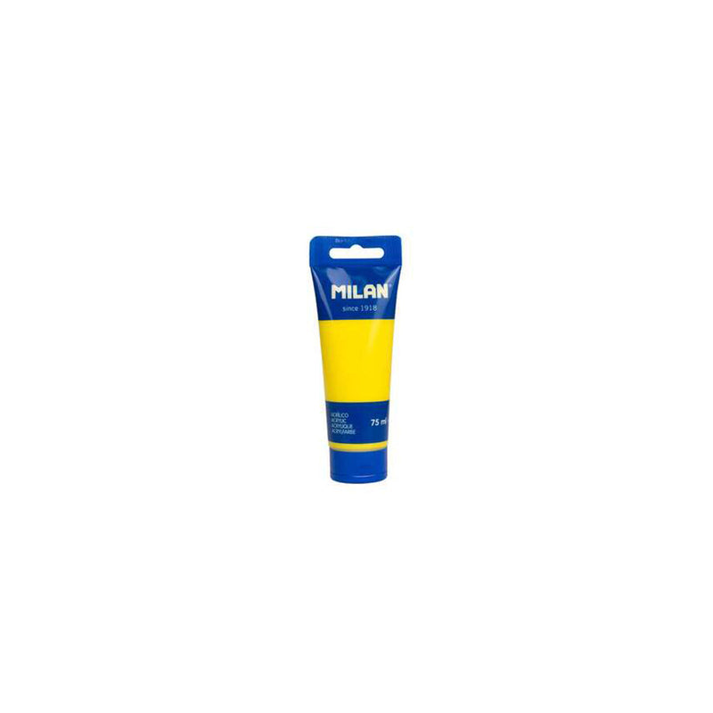 Milan Tubo de Pintura Acrilica 75ml - Pigmentos de Alta Calidad - Mezclable - Color Amarillo