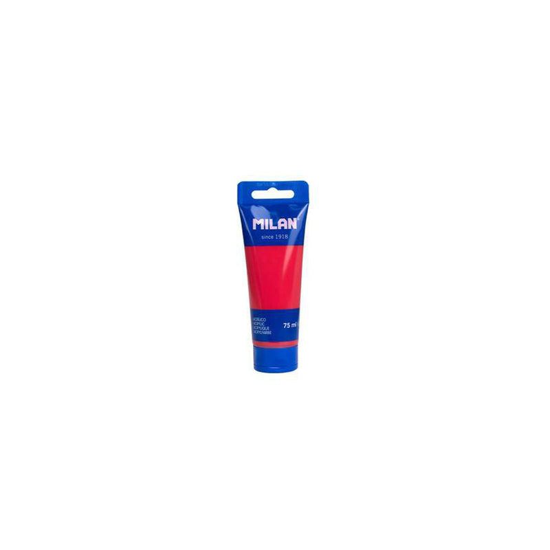 Milan Tubo de Pintura Acrilica 75ml - Pigmentos de Alta Calidad - Mezclable - Color Rojo Coral
