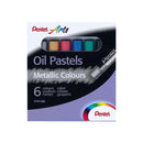 Pentel Oil Pastels Pack de 6 Pasteles Oleo Metalicos - Blandos, Cremosos y de Secado Lento - Colores Metalicos Surtidos