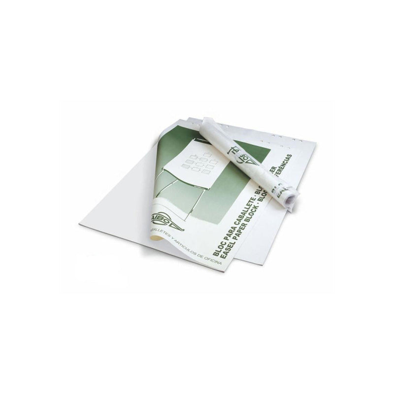 Faibo Bloc de 50 Hojas Lisas 65x90cm para Caballetes - Sistema Multitaladro - Color Blanco