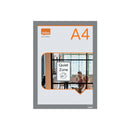 Nobo Pack de 2 Marcos Autoadhesivos Magneticos en Formato A4 - Colocacion en Vertical u Horizontal - Marco de Color Plateado