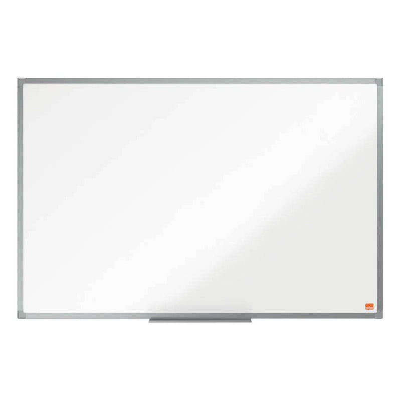 Nobo Essence Pizarra Magnetica de Acero Vitrificado 900x600mm - Montaje en Esquinas - Marco de Aluminio Anodizado - Bandeja para Rotuladores - Color Blanco