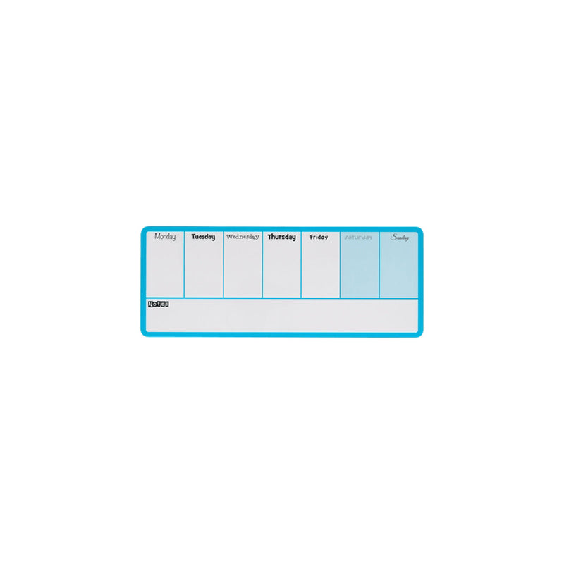 Nobo Planificador Semanal de Pizarra Magnetica Mini 360x140mm - Almohadillas Adhesivas e Imanes para Montaje - Incluye Rotulador y 2 Imanes para Pizarra