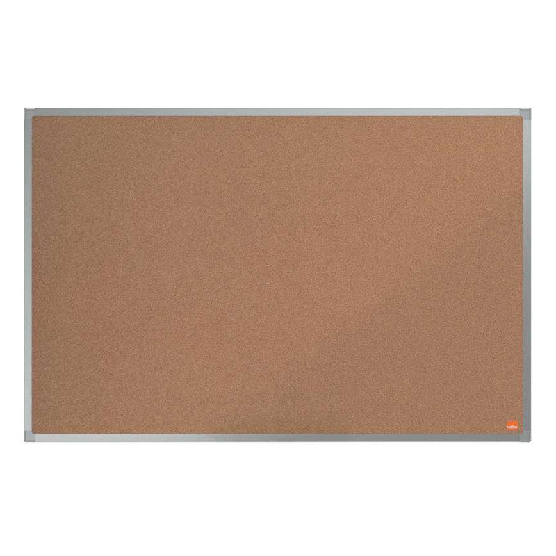 Nobo Essence Tablero de Anuncios de Corcho 900x600mm - Montaje en Esquinas - Superficie de Corcho - Marco de Aluminio Anodizado - Color Natural