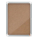 Nobo Vitrina para 4 Hojas A4 con Superficie de Corcho - 532x692x37mm - Puerta de Cristal de Seguridad - Marco de Aluminio - Color Natural