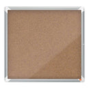 Nobo Vitrina para 6 Hojas A4 con Superficie de Corcho - 752x692x37mm - Puerta de Cristal de Seguridad - Marco de Aluminio - Color Natural