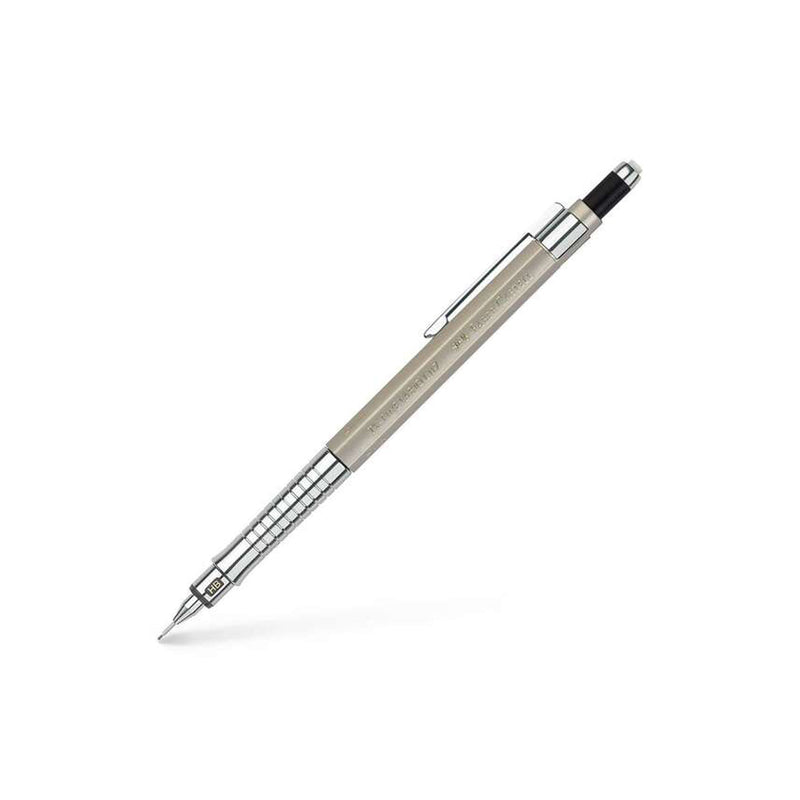 Faber-Castell TK-Fine Vario L Portaminas HB 0.7mm - Con Goma de Borrar - Clip de Metal - Color Champagne