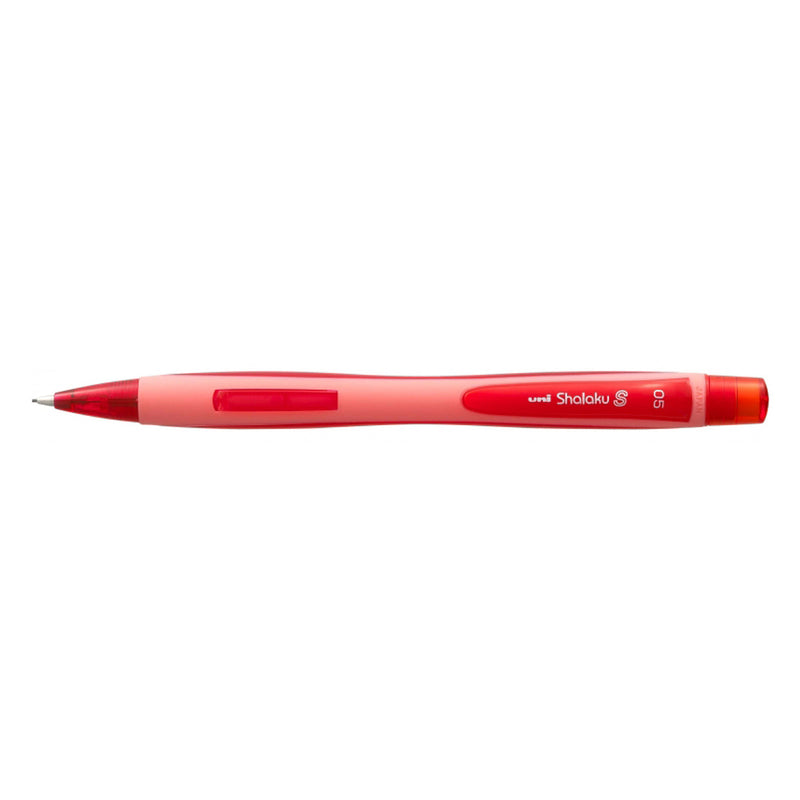 Uni-ball Shalaku S M5-228 Portaminas - Ancho de Trazo 0.5mm - 2 Minas HB Incluidas - Goma de Borrar Integrada - Color Rojo