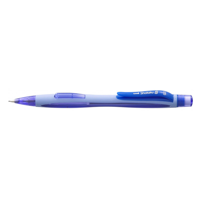Uni-ball Shalaku S Portaminas M5-228 - Ancho de Trazo 0.5mm - 2 Minas HB Incluidas - Goma de Borrar Integrada - Color Azul