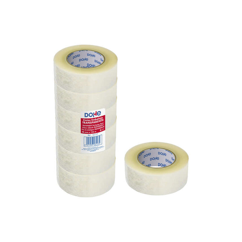 Dohe Precinto de Polipropileno Resistente 48mmx132m - Adhesivo Potente - Transparente