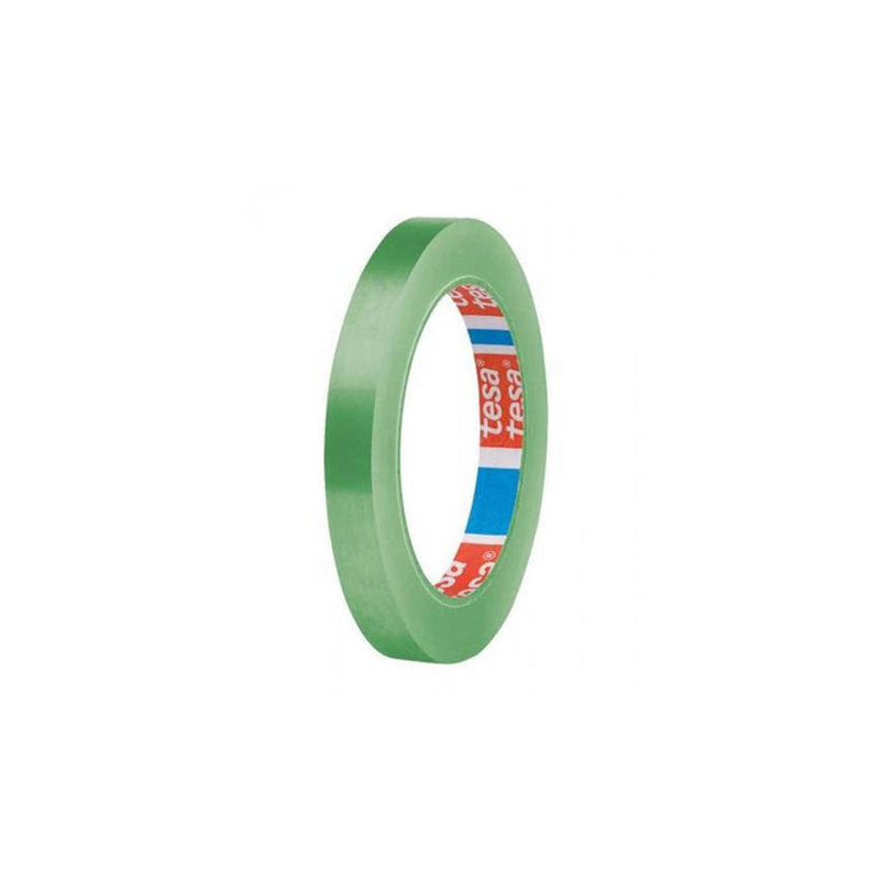 Tesa 60404 Cinta de Embalar Premium 12mm x 66 Metros - Fabricado en SPVC - Adhesivo de Caucho Natural - Color Verde