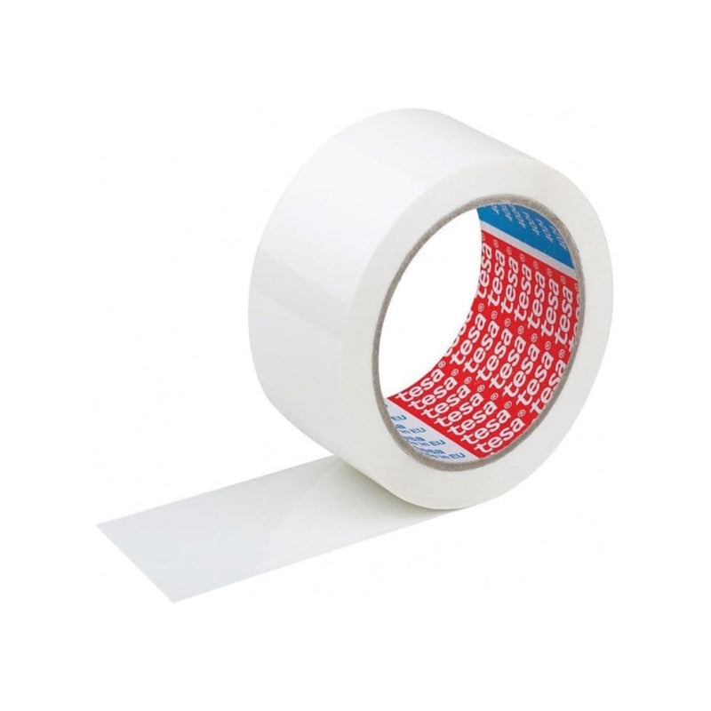Tesa 4089 Precinto de Embalar 50mm x 132 Metros - Fabricado en Polipropileno - Adhesivo de Caucho Natural - Color Blanco