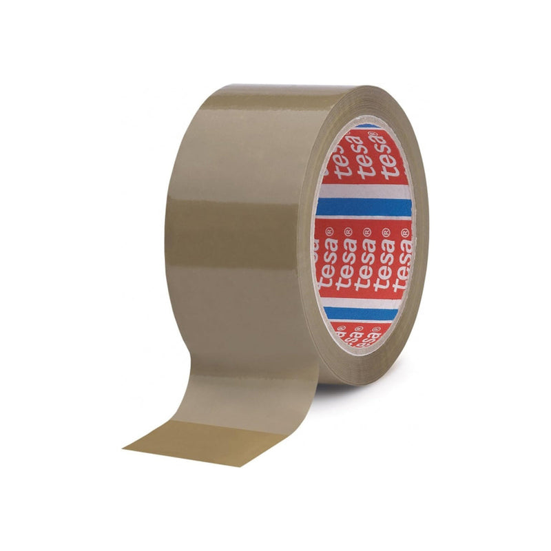 Tesa 4089 Precinto de Embalar 50mm x 132 Metros - Fabricado en Polipropileno - Adhesivo de Caucho Natural - Color Marron