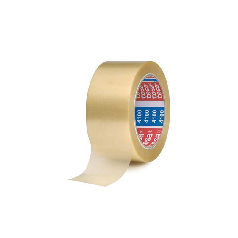 Tesa 4100 Precinto de Embalar Resistente 50mm x 66 Metros - PVC Rugoso - Adhesivo Potente - Transparente