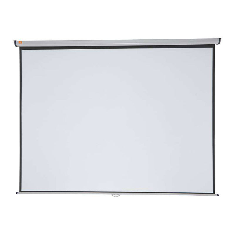 Nobo Pantalla Proyeccion Pared 2400x1813mm Blanca Mate 4:3 - Montaje en Pared o Techo - Carcasa Protectora - Alta Calidad de Proyeccion - Color Blanco