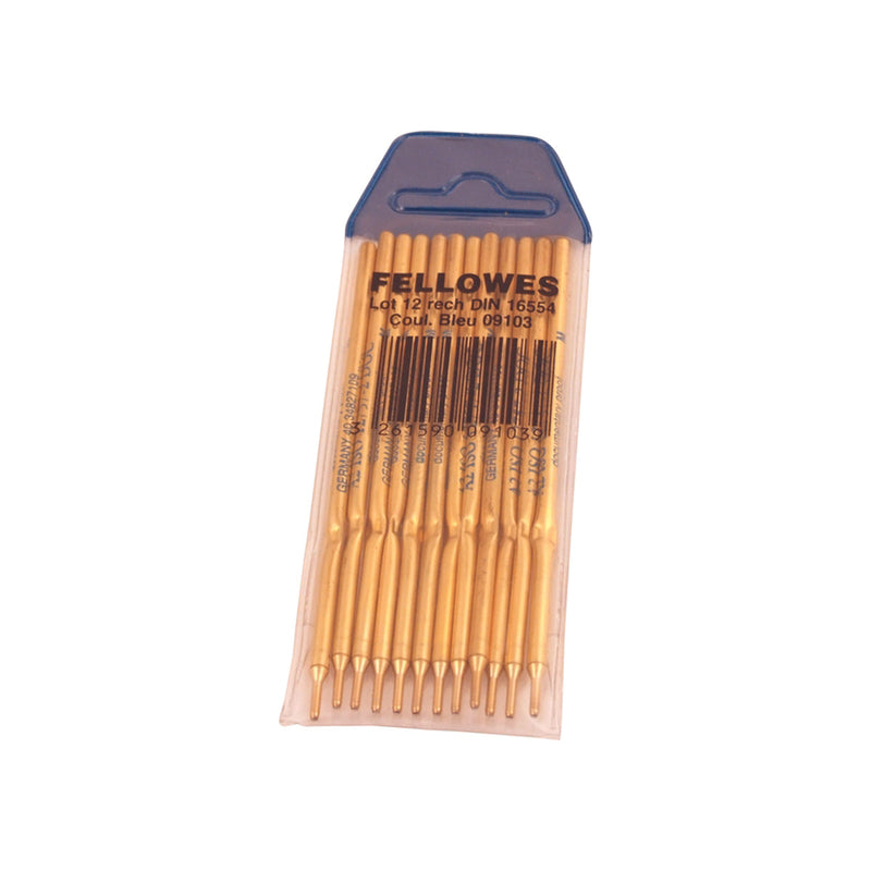 Fellowes Pack de 12 Unidades Recambios para Boligrafo con Peana - Color Azul