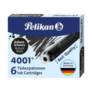 Pelikan 4001 TP/6 Pack de 6 Cartuchos - Tinta de Alta Calidad - Compatible con Plumas Estilograficas - Color Negro
