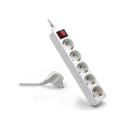 Ewent Regleta de Energia- 5 Enchufes - Version Schuko -16A con Interruptor de Encendido/Apagado - Color Blanco