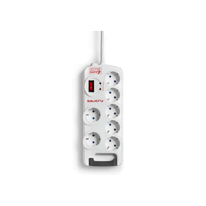 Salicru Regleta SPS SAFE 7 Protectores Electricos Activos de Ultima Generacion - 7 Tomas Schuko - Color Blanco