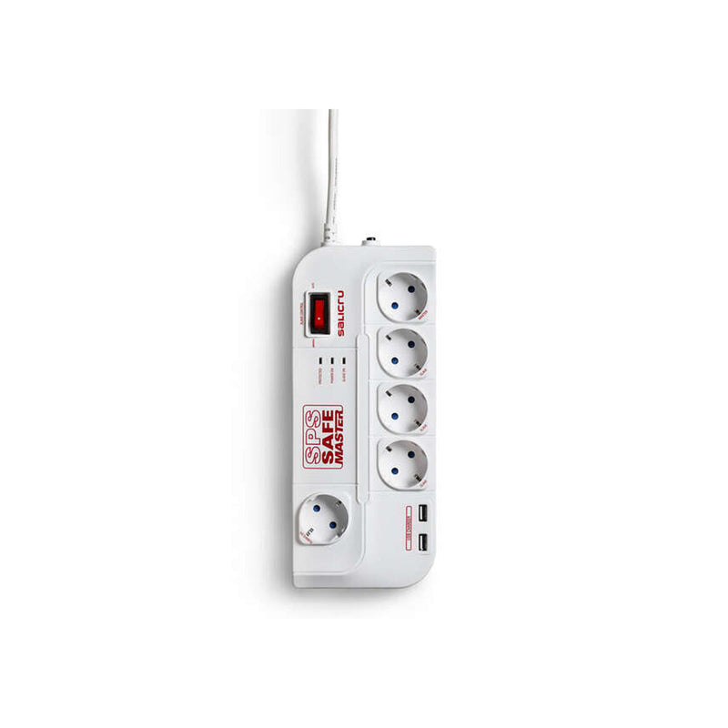 Salicru Regleta SPS SAFE Master Protectores Electricos Activos de Ultima Generacion - 5 Tomas Schuko - Color Blanco
