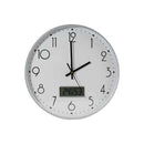 Bismark Reloj Oficina con Marcador Digital de Temperatura y Humedad - Numeros Negros - Cristal Exterior - Manecillas de Aluminio - Color Blanco