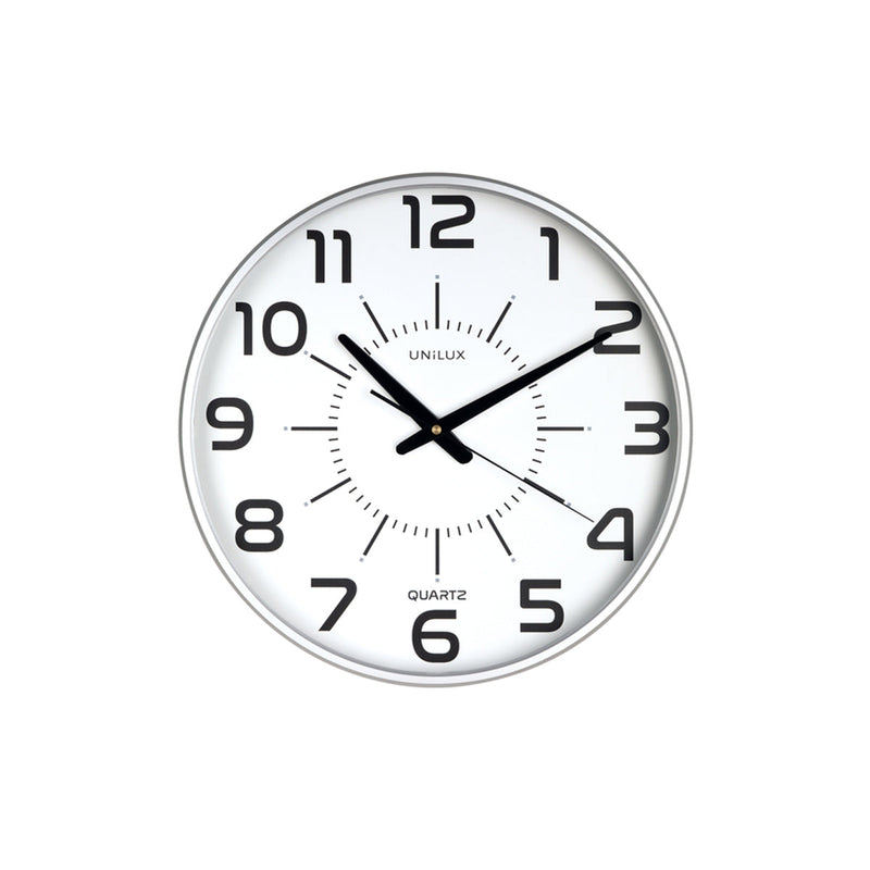 Unilux Reloj de Pared Maxi Pop Gris - Diseño Moderno y Llamativo - Gran Tamaño para Facil Lectura - Color Gris
