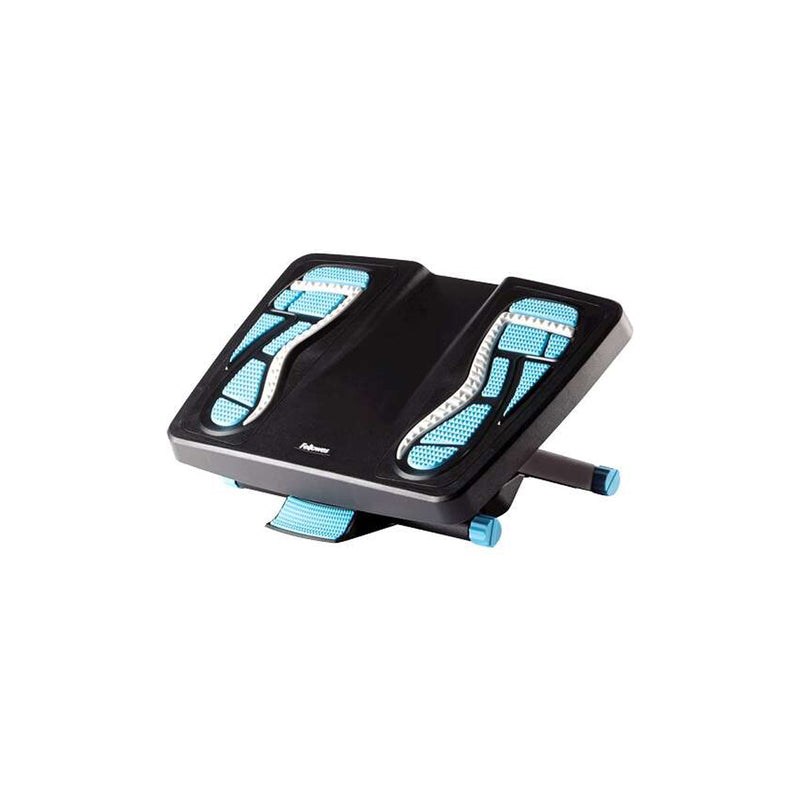 Fellowes Energizer Reposapies - 3 Ajuste de Altura - Superficie Efecto Masaje - Efecto Balanceo - Color Negro