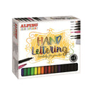 Alpino Color Experience Pack de 24 Rotuladores Hand Lettering + 1 Rotulador Punta Super Pincel, 1 Rotulador Punta Fina, 1 Rotulador Doble Punta, 1 Lapiz de Grafito y 1 Goma - Colores Surtidos