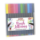 Alpino Color Experience Pack de 12 Rotuladores Brush Lettering - Punta Pincel de 4.55mm - Tinta Base Agua - Colores Vivos y Brillantes - Ideales para Lettering - Colores Surtidos