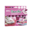 Apli Pack de 6 Rotuladores de Gel 3D con Acabado Purpurina 25ml - Personaliza Regalos, Objetos, Tarjetas, Detalles, Fotos, Carpetas, etc... - Colores Surtidos