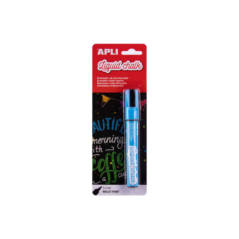 Apli Rotulador de Tiza Liquida - Punta Redonda de 5.5mm - Facil de Borrar con Paño Humedo - Secado Rapido y Uso Sencillo - Base Agua Libre de Toxicos