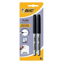 Bic Marking Textile Pack de 2 Rotuladores Permanentes para Ropa - Punta Ultrafina 0.9mm - Lavados hasta 90º - Tinta con Base de Alcohol - Color Negro
