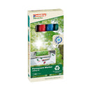 Edding 22 EcoLine Pack de 4 Rotuladores Permanentes - Punta Biselada - Trazo entre 1 y 5mm - 90% de Plastico Reciclado - Colores Surtidos