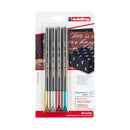 Edding 1200 Metallic Pack de 4 Rotuladores - Punta Redonda - Trazo 1mm - Tinta con Base de Agua - Colores Oro, Plata, Rojo y Verde Metalizados
