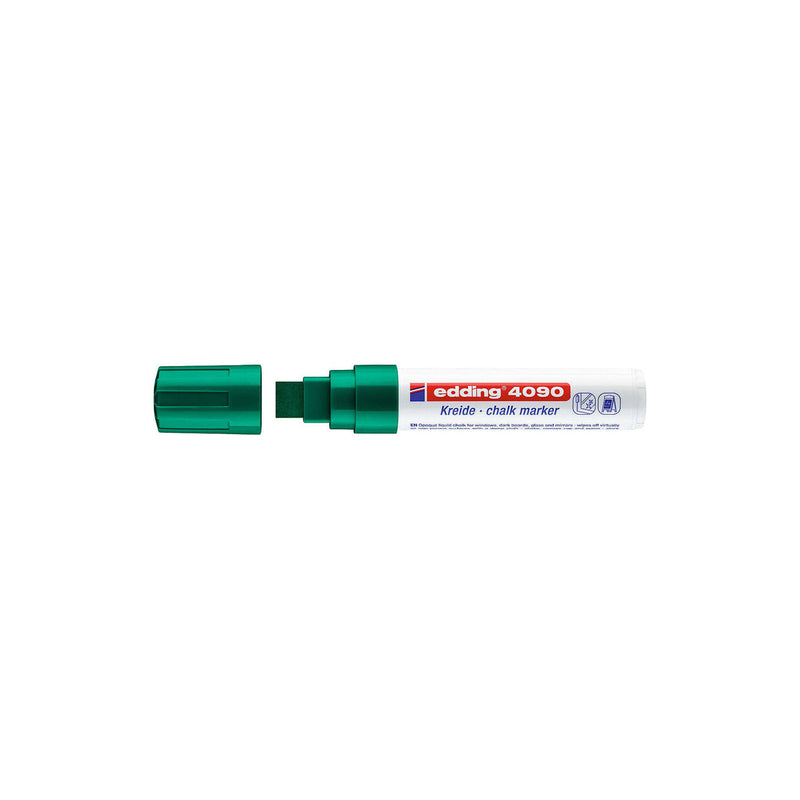 Edding 4090 Rotulador de Tiza Liquida - Punta Biselada - Trazo entre 4 y 15mm - Olor Neutro - Color Verde