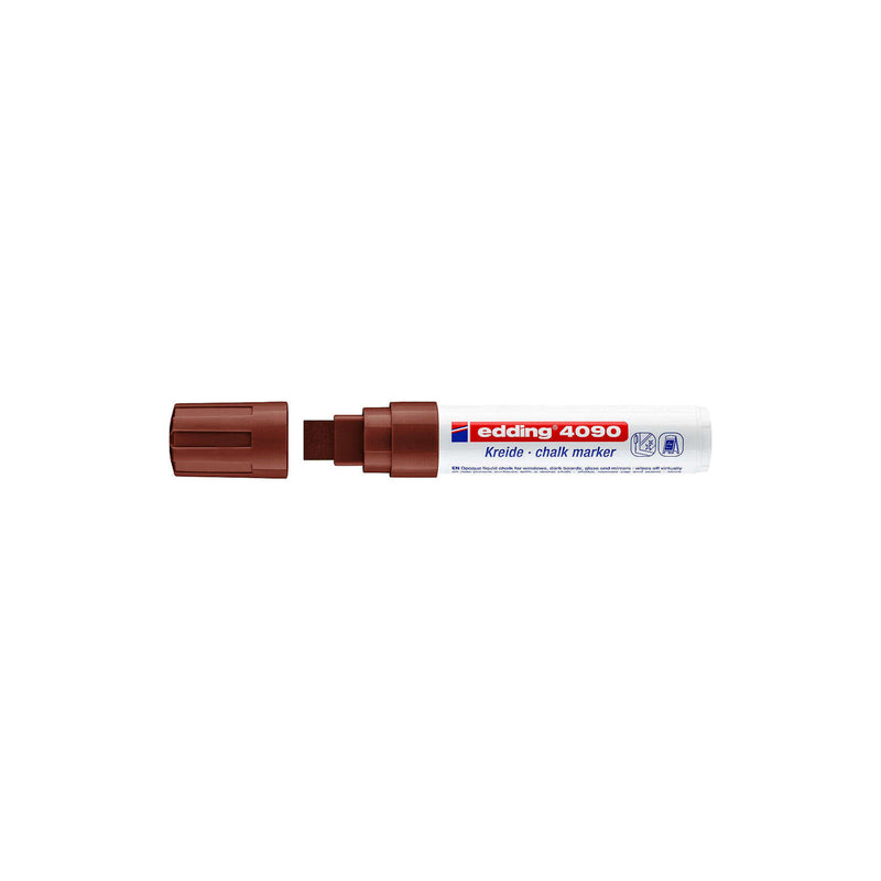 Edding 4090 Rotulador de Tiza Liquida - Punta Biselada - Trazo entre 4 y 15mm - Olor Neutro - Color Marron