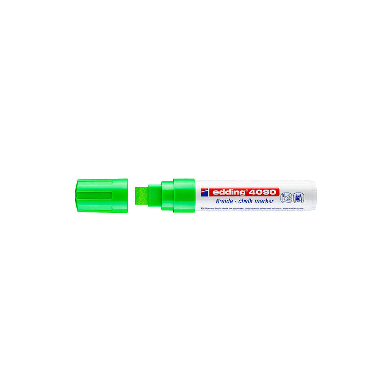 Edding 4090 Rotulador de Tiza Liquida - Punta Biselada - Trazo entre 4 y 15mm - Olor Neutro - Color Verde Claro