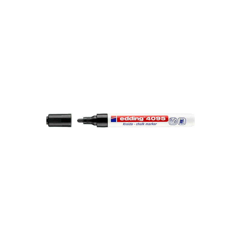 Edding 4095 Rotulador de Tiza Liquida - Punta Redonda - Trazo entre 2 y 3mm - Olor Neutro  - Color Negro