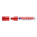 Edding 800 Rotulador Permanente - Punta Biselada - Trazo entre 4 y 12 mm. - Recargable - Secado Instantaneo - Color Rojo