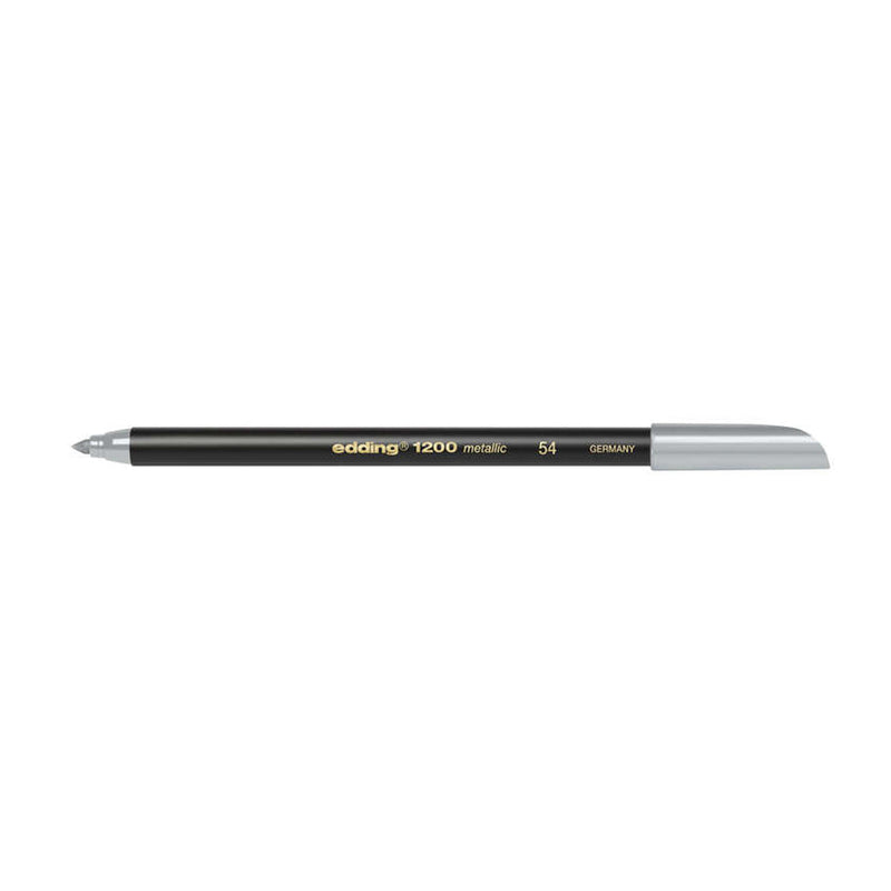 Edding 1200 Rotulador - Punta Redonda - Trazo 1mm - Tinta con Base de Agua - Color Plata