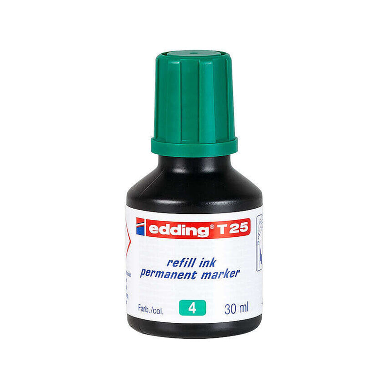 Edding T25 Bote de Recarga para Rotulador Permanente - Capacidad 30ml - Color Verde