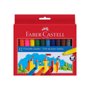 Faber-Castell Jumbo Pack de 12 Rotuladores Punta Gruesa - Tinta con Base de Agua Lavable - Colores Surtidos