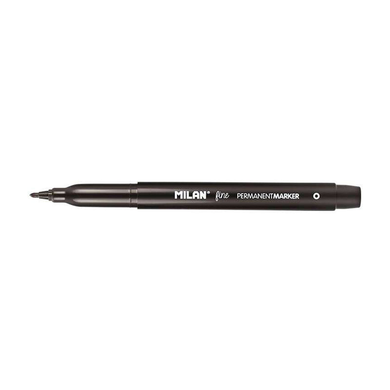 Milan Rotuladores Permanentes Punta Fina - Punta 2mm - Tinta a Base de Alcohol - Color Negro