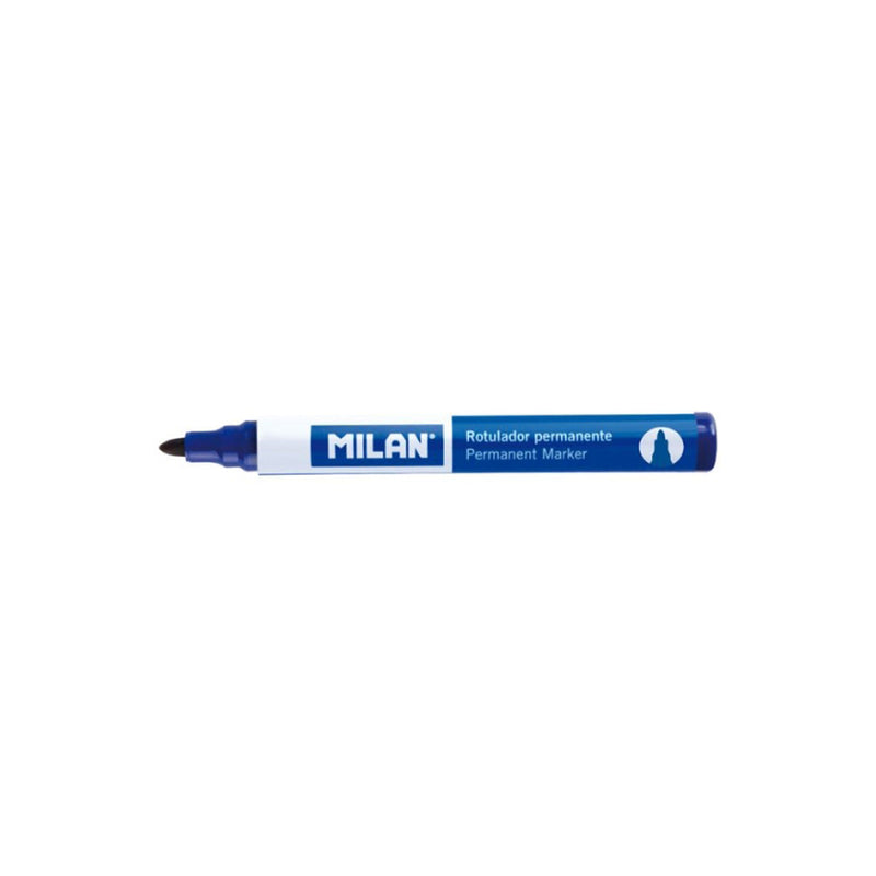 Milan Rotulador Permanente - Punta Redonda 4mm - Tinta a Base de Alcohol - Color Azul