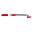 Molin Rotulador Permanente para CD, DVD - Doble Punta 0.4 y 1mm - Tinta Permanente con Base Alcohol - Color Rojo (12 unidades)