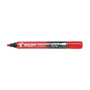 Pilot Rotulador Permanente 100 - Punta de Bala 4,5mm - Trazo 1mm - Color Rojo
