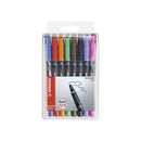 Stabilo OHPen Pack de 8 Rotuladores Permanentes - Punta Fina - Trazo de 0.7mm - Agarre Antideslizante - Tapon Ventilado - Colores Surtidos