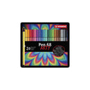 Stabilo Pen 68 Arty Caja Metalica de 20 Rotuladores - Punta de Fibra - Trazo de 1mm aprox. - Tinta a Base de Agua - Capuchon Ventilado - Colores Surtidos